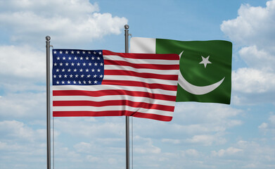 Pakistan and USA flag