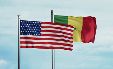 Senegal and USA flag