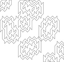 Vector pattern with symmetrical elements . Modern stylish abstract texture. Repeating geometric tiles from striped elements. Black and white pattern.