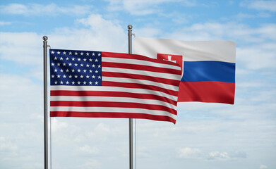 Slovakia and USA flag