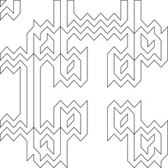 Vector pattern with symmetrical elements . Modern stylish abstract texture. Repeating geometric tiles from striped elements. Black and white pattern.