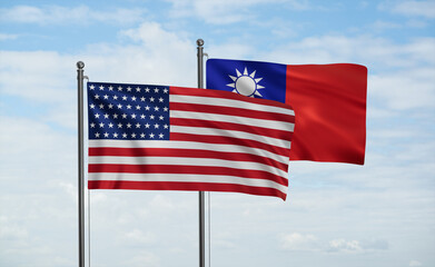 Taiwan and USA flag