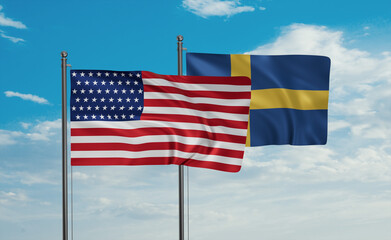 Sweden and USA flag