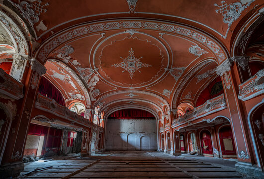 Exploring the Historic Abandoned Red Cinema and Abandoned Red Theatre in Miskolc, HungaryJourney Through Time and Culture