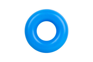 blue circle, inflatable swimming ring isolated from background