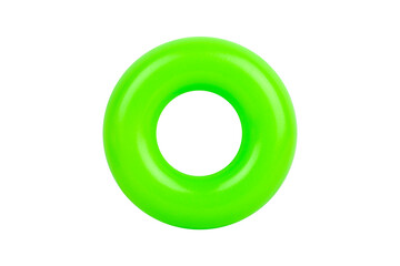green circle, inflatable swimming ring isolated from background