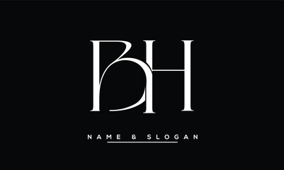 BH,  HB,  B,  H   Abstract  Letters  Logo  Monogram