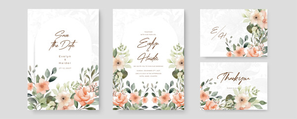 colorful colourful floral flower elegant wedding invitation watercolor