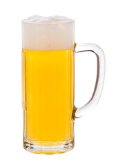 glass with fresh and cold beer isolated over transparent background