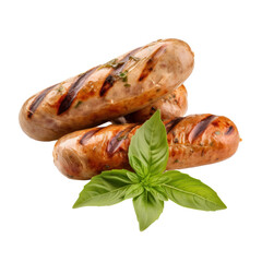 sausages isolated on transparent background cutout