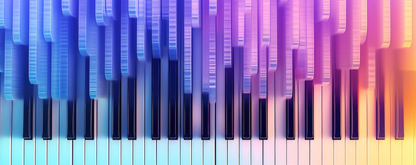Modern abstract background, banner of piano keys. Concept of rhythm, music and creativity.