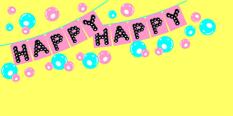 happy background with flag and bubbles 