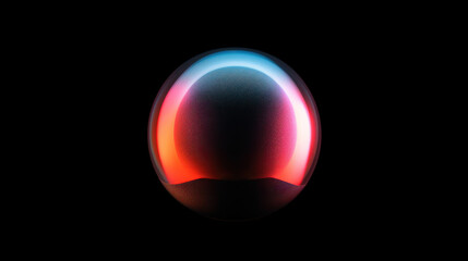 Eternal Solitude: A Captivating Close-Up of a Solo Orb on a Black Background. Generative AI