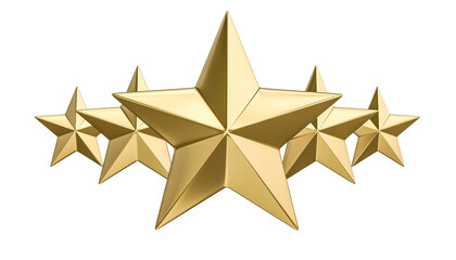 five stars gold 3d render