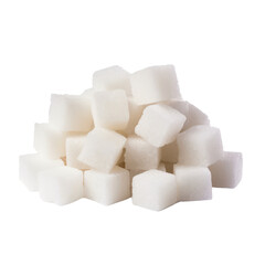 sugar cubes isolated on transparent background cutout