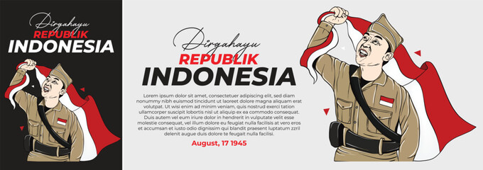 Independence Day Indonesia Banner Background Vector EPS 10