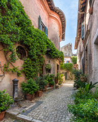 Fototapeta na wymiar Scenic sight in the beautiful village of Nazzano, Province of Rome, Lazio, Italy.
