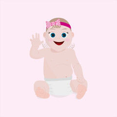 Baby Girl - Indulge in the charming drawing of a lovely baby girl, exuding sweetness and tenderness. Ideal for adorning nursery spaces, invitations, and creating personalized mementos. An enchanting c