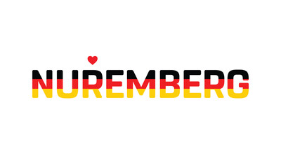 I love Nuremberg, Typographic Design, Flag of Germany corporate in Nuremberg, Nuremberg, Nuremberg Vector, Love, Vector, Flag of Germany, I love Germany