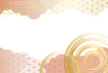 秋　和柄　金・高級感・雲　背景　敬老の日　お歳暮