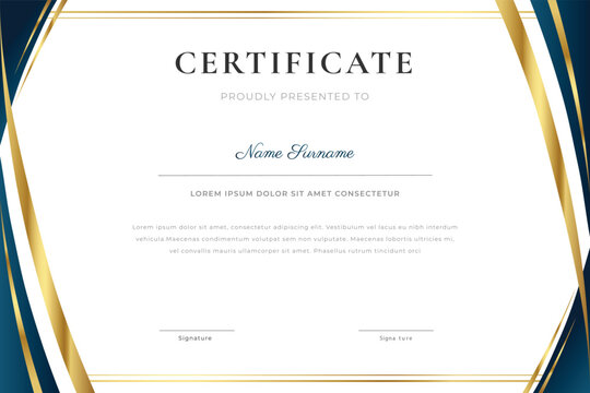  luxury golden frame background certificate template design