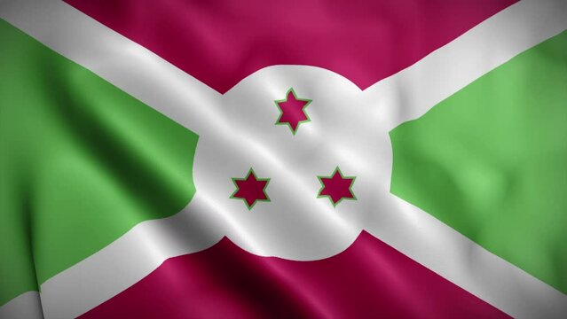 Burundi flag background realistic waving in the wind 4K video (perfect loop)