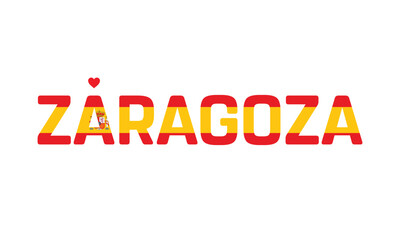 I love Zaragoza, Typographic Design, Flag of Spain Corporate in Zaragoza, Zaragoza, Zaragoza Vector, Love, Vector, Flag of Spain, I love Spain