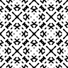 Background with abstract shapes. Black and white texture. Monochrome repeating pattern  for decor, fabric, cloth.