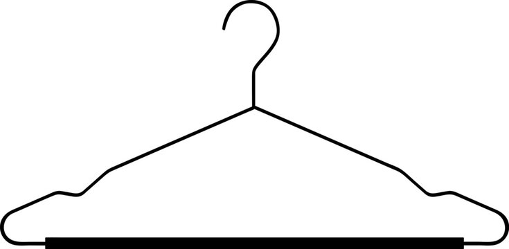 recommend clip art: Metal coat hanger outline icon. silhouette coat hanger. Front view.