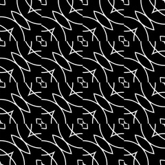 Background with abstract shapes. Black and white texture. Monochrome repeating pattern  for decor, fabric, cloth.