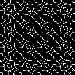 Background with abstract shapes. Black and white texture. Monochrome repeating pattern  for decor, fabric, cloth.