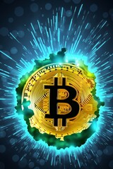 Graphic the currency crypto Bitcoin explodes