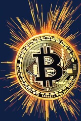 Graphic the currency crypto Bitcoin explodes