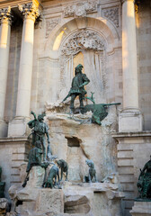Matthias Fountain in the western forecourt of Buda Castle, Budapest, Hungary. Trevi Fountain of Budapes © Andrei