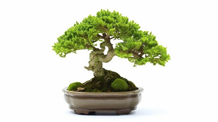 Bonsai tree against a white wall