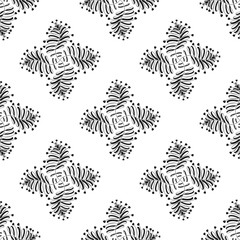 Vector seamless pattern. Abstract pattern on a white background. Plants