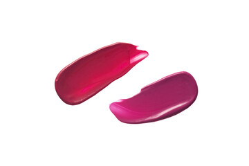 Pink lipstick swatch isolated on white background