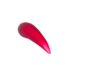 Red lipstick swatch isolated on white background