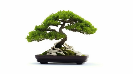 Bonsai tree against a white wall