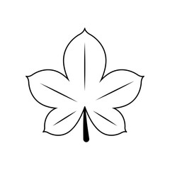 Outline tree leaf vector illustration isolated on transparent background