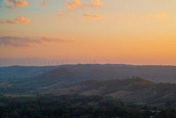 sunset over the mountains