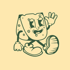 Vintage character design of cheese