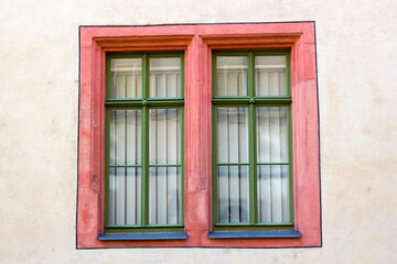 wall with colorful window
