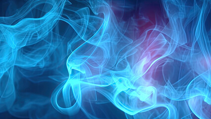 Abstract blue smoke background with purple light in the background which is generated by AI. Generative AI.  Generative AI illustration.
