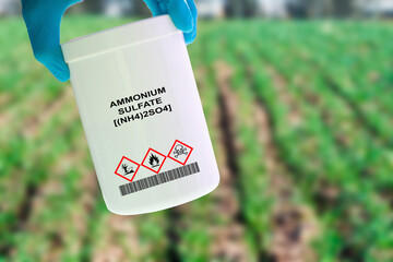   A fertilizer containing nitrogen and sulfur, used to provide nutrients to plants.