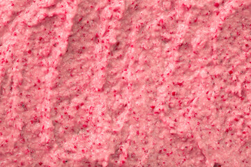 Berry yoghurt ice cream. Smoothies from fresh fruits and berries. Ice cream texture. Delicious sweet dessert close-up as a background.