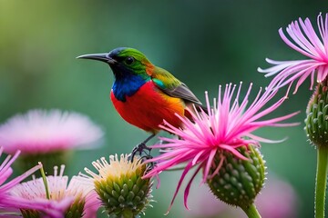 kingfisher on the flower generated AI
