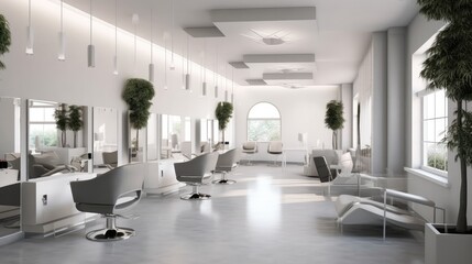 Luxury modern bright interiors salon interior. - obrazy, fototapety, plakaty