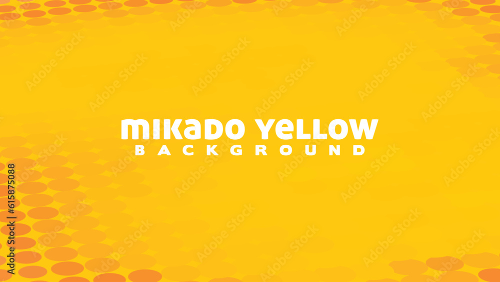 Poster Simple yellow background with orange dots. Vector pattern with halftone effect