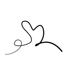 Squiggly Line Heart Element